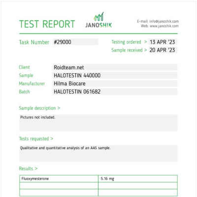 Halotestin (fluoximesterona) Fabricante: Hilma Biocare Envase: 100 comprimidos/botella (5mg/tab )