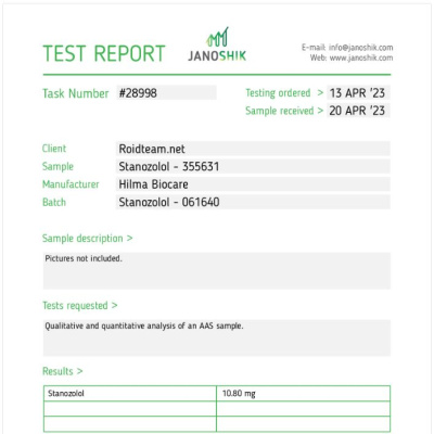 Stanozolol ( Winstrol ) Manufacturer: Hilma Biocare Pack: 100 tabs/bottle ( 10 mg/tab )