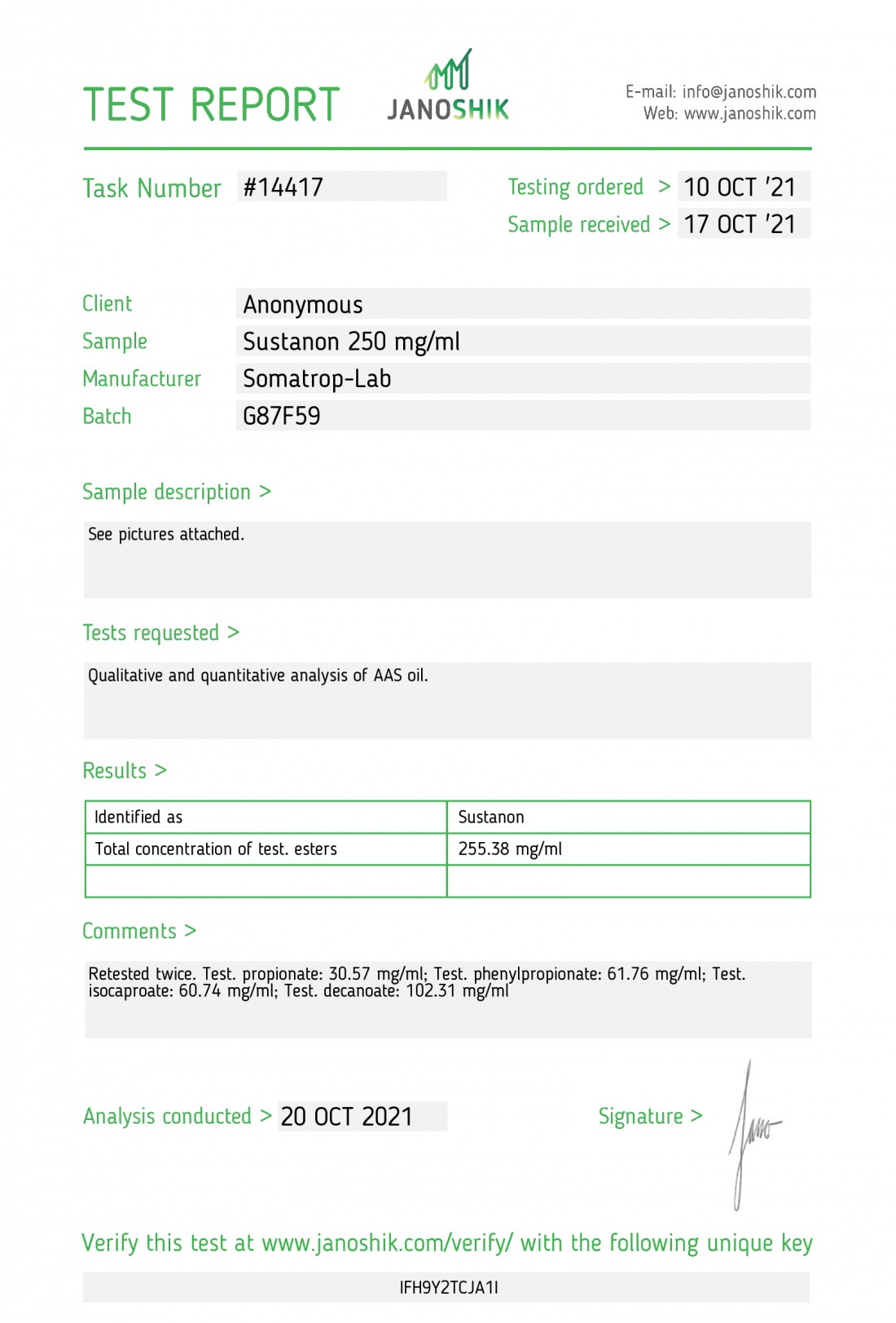 Sustanon ( Testosterone Mix ) Manufacturer: Somatrop-Lab Pack: 10 ml/vial ( 250 mg/ml )