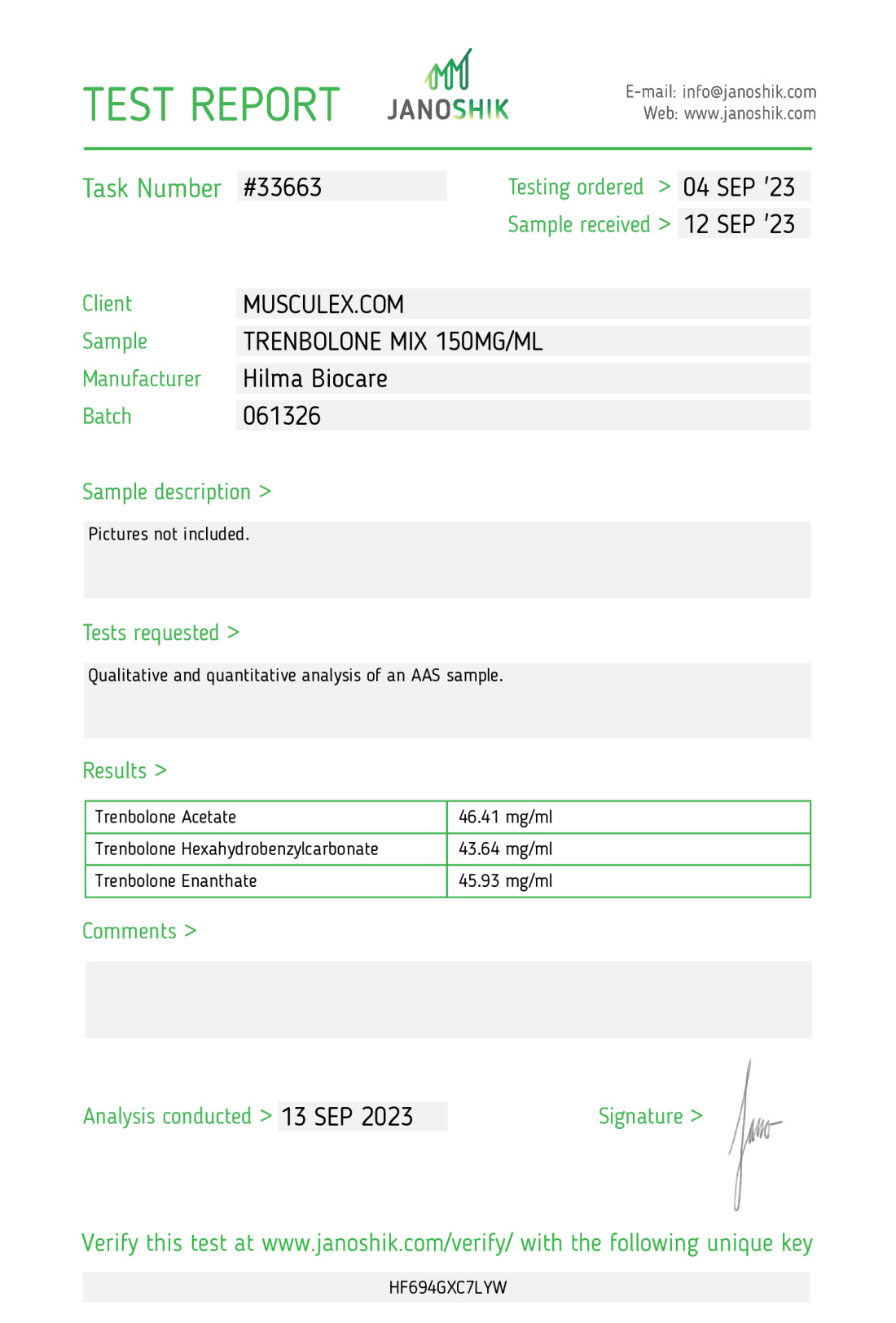 Trenbolone Mix ( Tri Trenabol ) Manufacturer: Hilma Biocare Pack: 10 ml/vial ( 150 mg/ml )