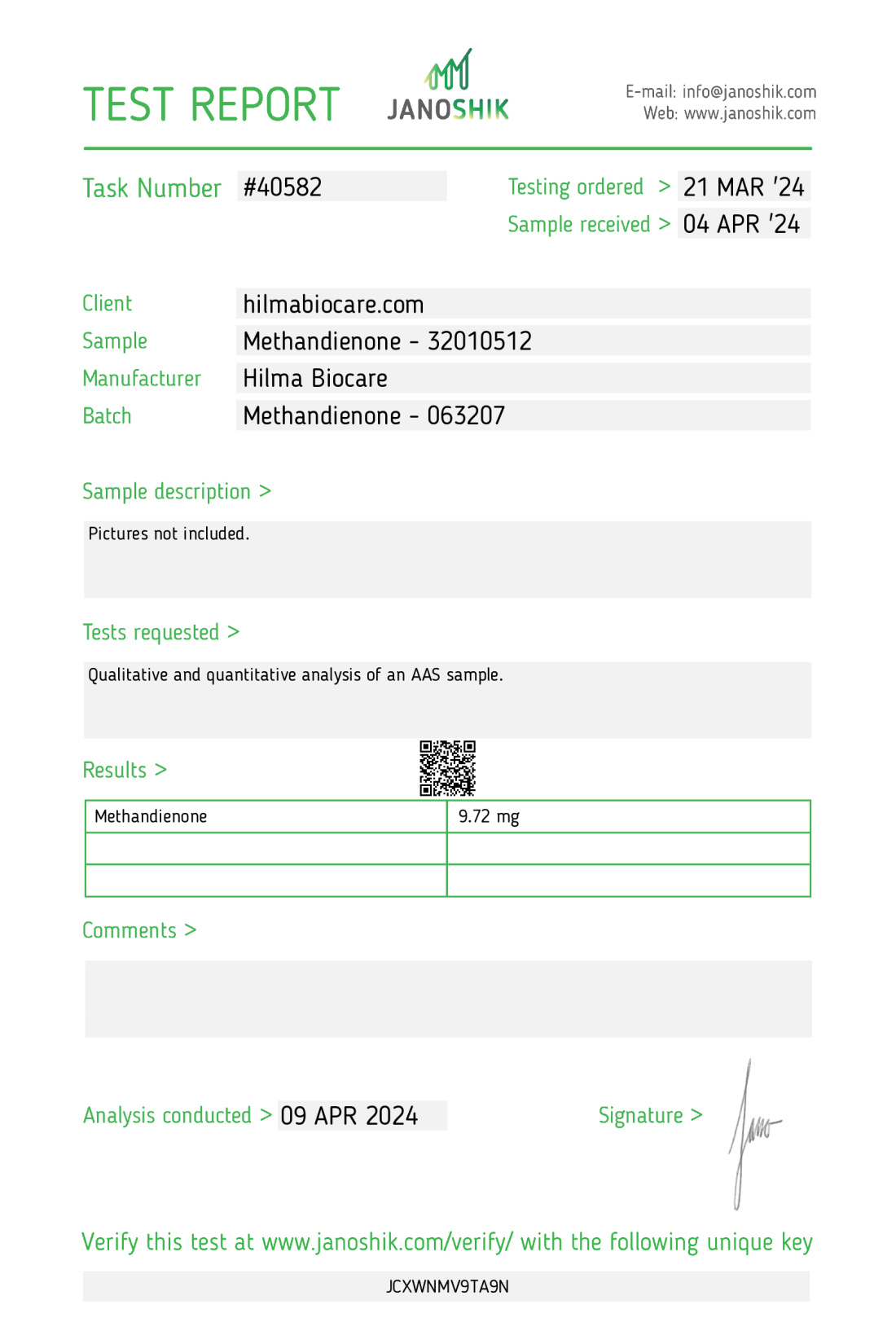 Methandienone ( Dbol ) Manufacturer: Hilma Biocare Pack: 100 tabs/bottle ( 10mg/tab )